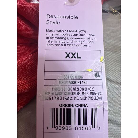 Women's Midi Spaghetti Strap Lace-Up Back Dress Red Wild Fable XXL NWT - Picture 5 of 5